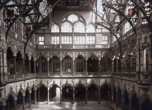 The Stock Exchange, Interior view, Anvers, France, Historical, digitally restored reproduction from