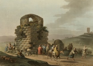 Historical Palestine, Tomb of Rachel, Historical, digitally restored reproduction from an early