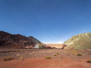 Colourful mountains and valleys in the Rainbow Valley, Atacama Desert, Chile, South America