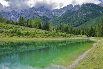 Panoramic lake, mountain lake, Stubai Alps near Telfes and Fulpmes, high mountains of the Alps,