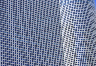 Tel Aviv, Israel, 17 April, 2022: Tel Aviv financial business district skyline includes shopping