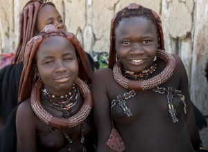 Young traditional Himba woman, near Opuwo, Kaokoveld, Kunene, Namibia, Africa