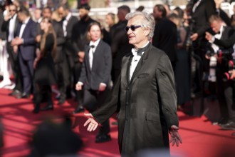Cannes, France, 25 May 2024: Wim Wenders at the closing ceremony on the red carpet of the Palais