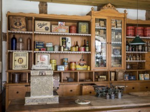 Exhibition of a traditional small shop, fortress Dömitz, Germany, Europe
