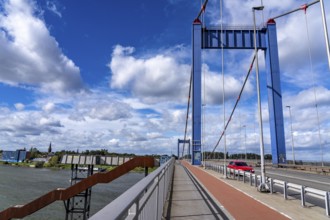 The Friedrich Ebert Bridge over the Rhine between Ruhrort and Homberg, Duisburg, North