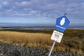 The Wadden Sea, East Frisia, near Lower Saxony, quiet zone, sign, Norddeich, Germany, Europe