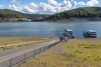 Lake Edersee, near Waldeck, the third largest reservoir in Germany, currently has only just under