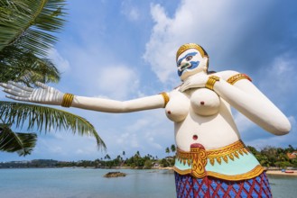 Sculptures at Wat Phra Yai, Buddhist temple, religion, Buddhism, figure, statue, sculpture,