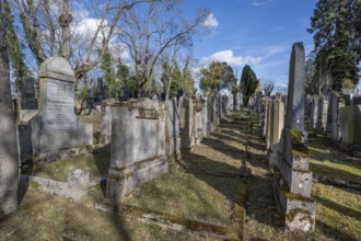 Old graves at the Israeli cemetery, inaugurated in 1882, Werner-von Siemens Str. 2, Würzburg, Lower