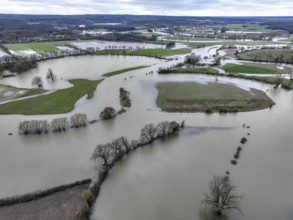 Haltern am See, North Rhine-Westphalia, Germany, floods on the Lippe, river in the Ruhr area, the