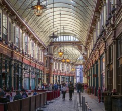 Historic covered shopping arcade Leadenhall Market, City of London, London, England, UK architect