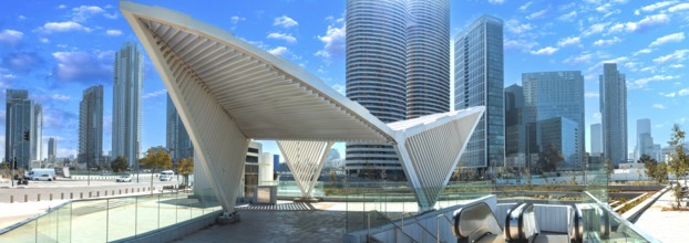 Israel, Tel Aviv financial business district skyline with shopping malls and high tech offices,