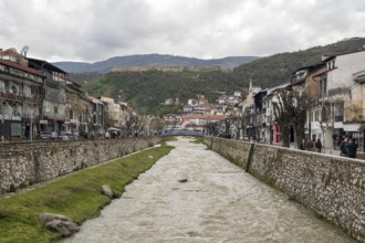 River Bistrica with the fortress above Prizren, Kosovo, Europe