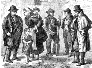 People, Country people from Ireland in 1870, Historical, digital reproduction of an original from