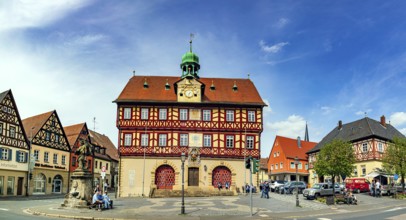 Market square and town hall Bad Staffelstein, Bavaria, Germany, Europe