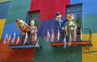 La Boca, Buenos Aires, Argentina, colourfully painted houses in the harbour district around the El