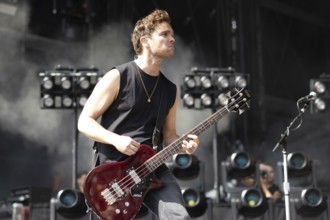 Adenau, Germany, 7 June 2024: Royal Blood (Mike Kerr, vocals, bass) play at Rock am Ring. The