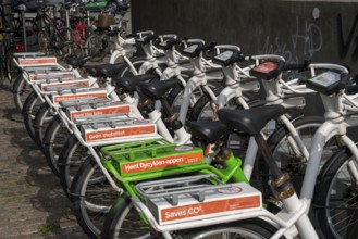 Rental bike, e-bike, from the municipal provider Copenhagen City Bike, Bycyklen, e-bike station at