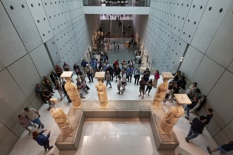 Caryatids, female statues from the Erechteion, Acropolis Museum, architect Bernard Tschumi, Athens,