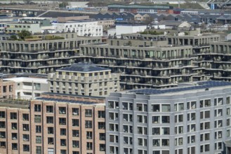 Modern residential buildings in the old harbour district, Het Eilandje of Antwerp, formerly
