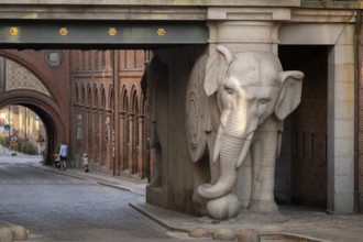 Monumental stone elephant, elephant gate or elephant portal or Elefantporten, designed by architect