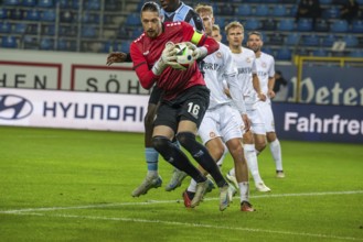 Football 3rd division, season 2024/25, matchday 12: Waldhof Mannheim vs SV Wehen-Wiesbaden.
