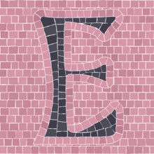Mosaic tiles letter E. EPS 10 editable flat design vector seamless horizontal pattern