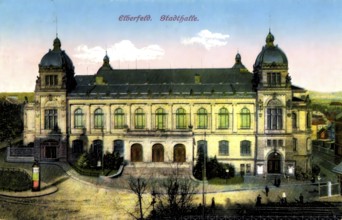 Historical postcard, picture postcard, town hall in Elberfeld, today Wuppertal, North