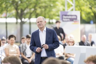 Olaf Scholz (Federal Chancellor, SPD) at the Germany Dialogue on the topic Together for Democracy