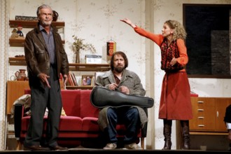 Marko Pustišek, citizen Lars Dietrich and Sabine Fürst at the photo rehearsal on Stasi, stress and