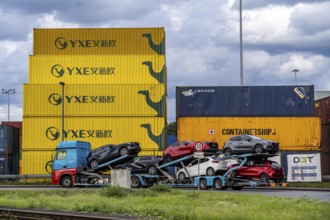 Container of the Chinese goods train operator YXE from Yiwu, China, part of the Silk Road route