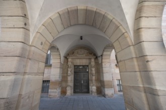 Side entrance of the court building, built between 1909 and 1916 in the neo-Renaissance style,
