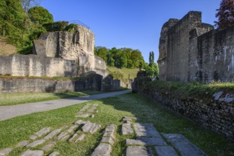 Historic remains of building masonry access to arena of Roman amphitheatre from antiquity, oldest