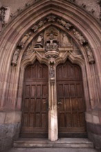 Entrance portal, Tor tor, door, Hospital Church of the Holy Spirit, Merano, Merano, South Tyrol,