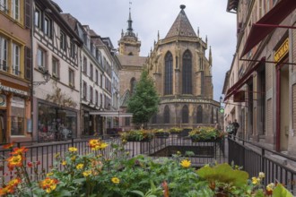 St Martin's Cathedral in the old town centre of Colmar, Alsace, France, Europe