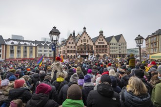 Around 20, 000 people gathered on the Römerberg in Frankfurt am Main on 20 January 2024 to