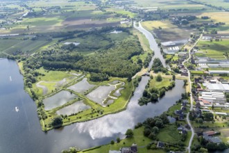 Aerial view, nature reserve, Die Reit, Reitbrook, Marschlande, Dove Elbe, Gose Elbe. Hamburg,