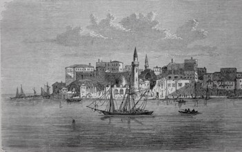 Kanea on Kandia, today Crete, Greece, in 1880, Historical, digital reproduction of an original from