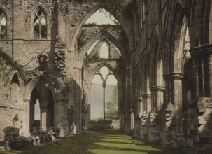 Tintern Abbey, monastery ruins in the Welsh Wye Valley, Wales, around 1890, Historical, digitally