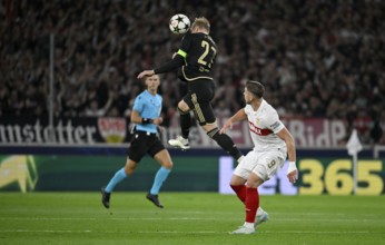 Header duel One-on-one action Ermedin Demirovic VfB Stuttgart (09) v Filip Panak AC Sparta Praha