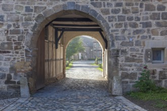 Entrance, archway, gatehouse of Michaelstein Monastery, Blankenburg, Saxony-Anhalt