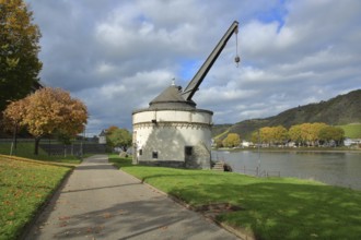 Old crane on the banks of the Rhine, historical, crane, Andernach, Rhineland-Palatinate, Upper