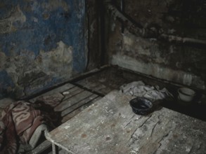 Cell in the town's police station. Under inhumane conditions, Russian units held more than 200