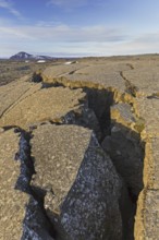 Grjotagia gaping fissure, Grjótagjá tectonic crack, Mid-Atlantic Ridge running through Iceland at