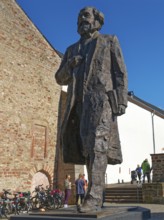 Karl Marx monument on Simeonstiftplatz. Trier, Rhineland-Palatinate, Germany, Europe