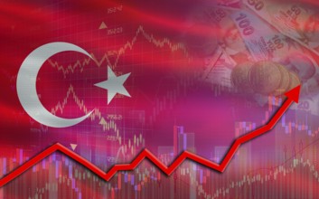Turkey economic growth on financial graph. Turkey financial growth on market graph