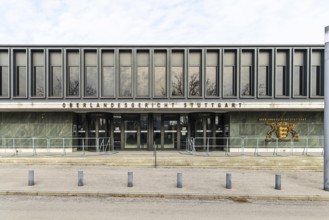 New courtroom building of the Higher Regional Court OLG in Stuttgart-Stammheim. Exterior view with