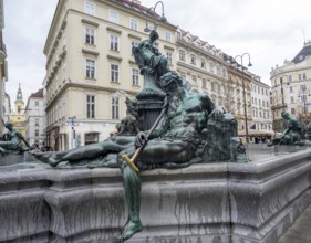 Fountain figure, allegory of the river Enns, Donnerbrunnen, created by Georg Raphael Donner 1739,
