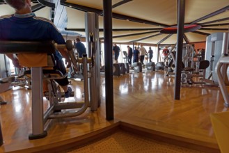 Active people in a fitness room