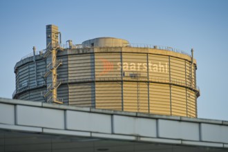 Gasometer, Saarstahl LD steelworks, Völklingen, Saarland, Germany, Europe